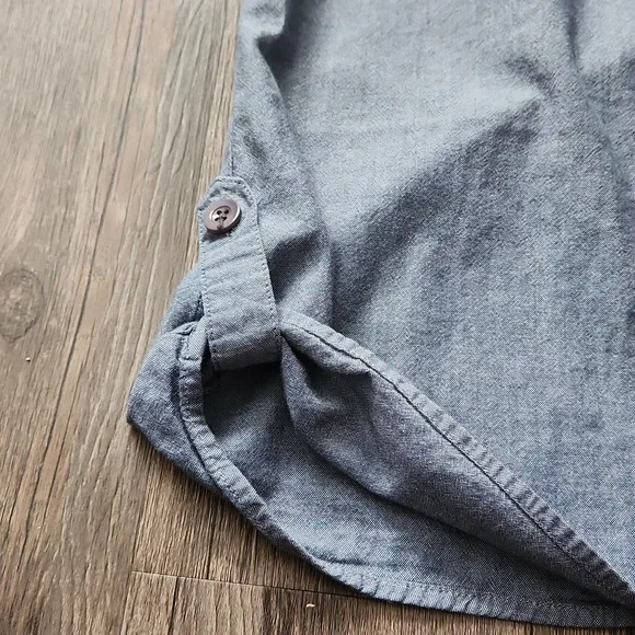 Mossimo Supply Co Dress Chambray Cotton Light Denim Tie Waist Pintuck Spring Med - Picture 10 of 13